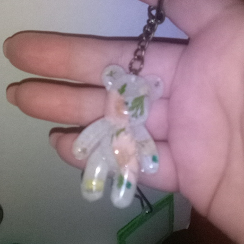SOLD  Floral Teddy Bear 🧸 Keychain